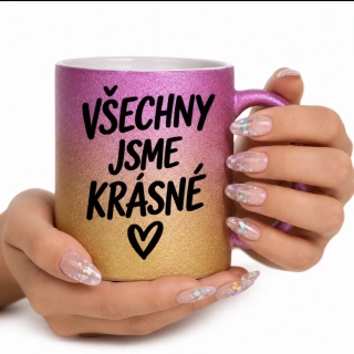 Keramický hrnek s autorským motivem VŠECHNY JSME KRÁSNÉ