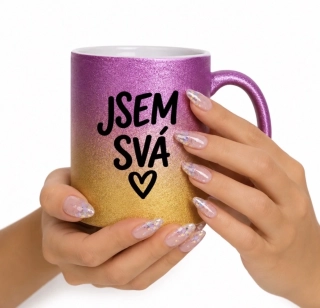 Keramický hrnek s autorským motivem JSEM SVÁ